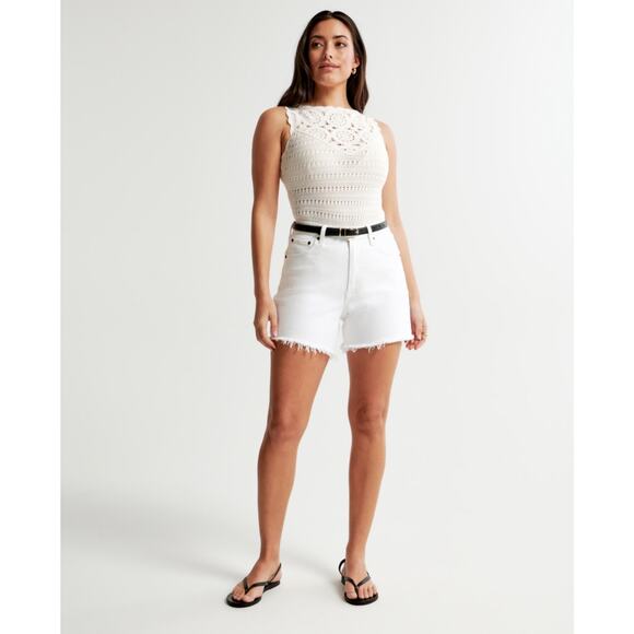 Abercrombie & Fitch White Jean Shorts - Picture 16 of 16